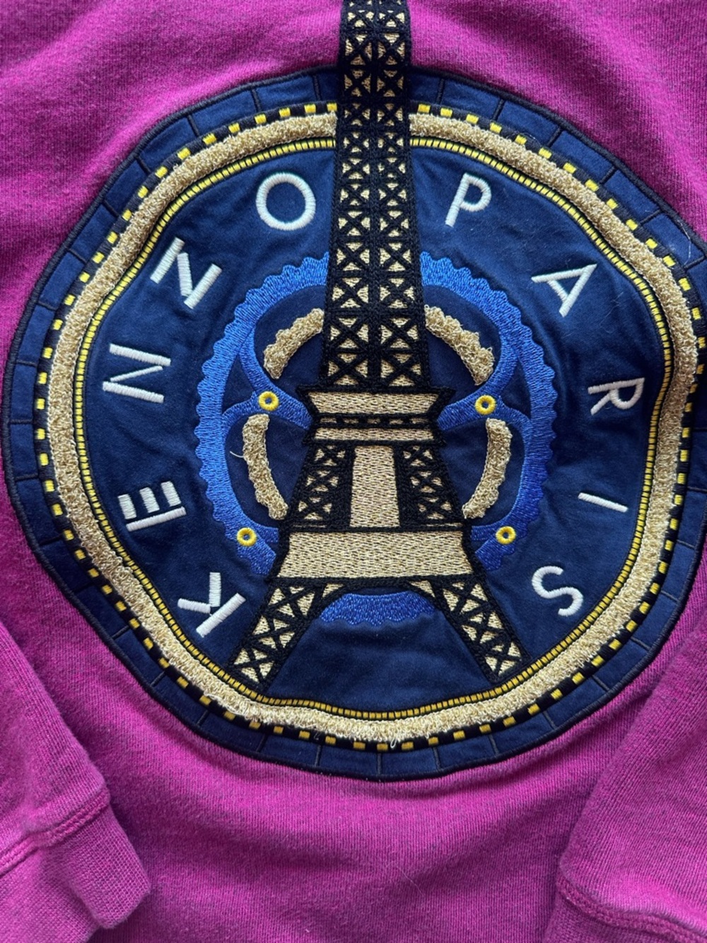 Kenzo Paris Eiffel Tower Logo Sweatshirt Pink Embroidered Graphic Size M - Picture 2 of 7
